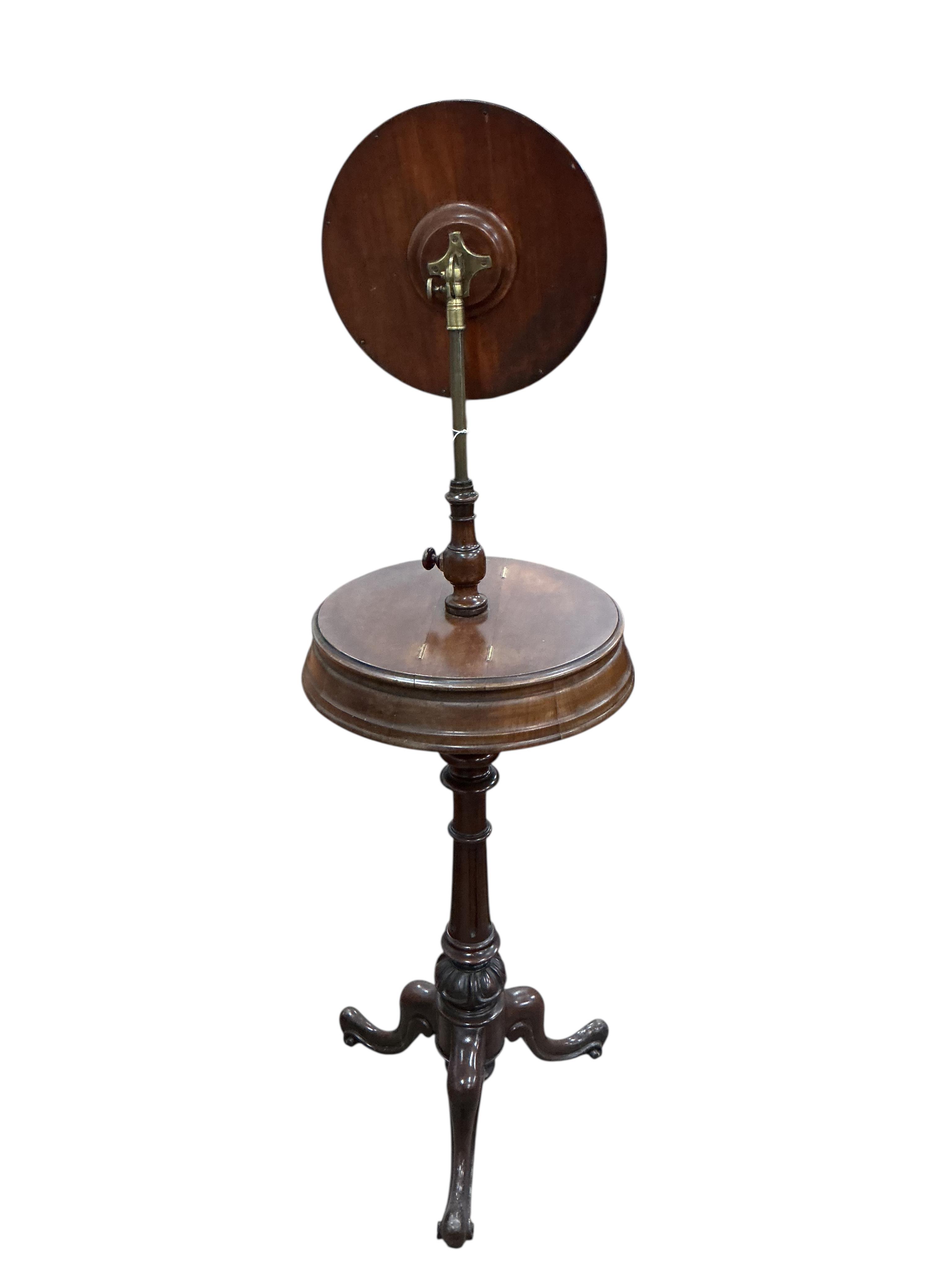 A Victorian mahogany telescopic shaving stand
